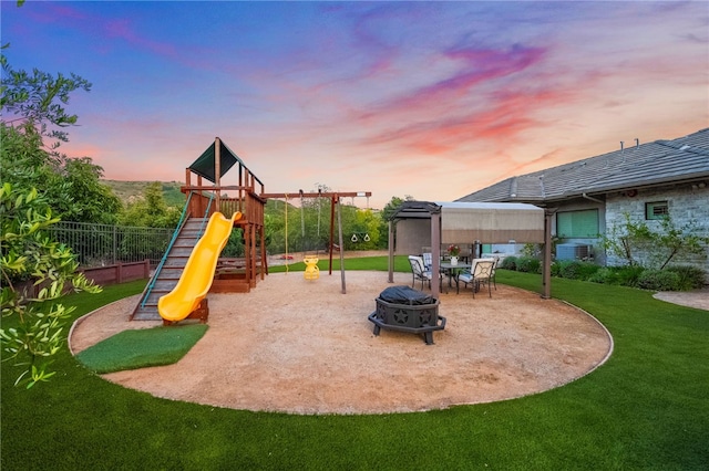45166 Oak Manor Ct, Temecula, CA 92590 - community playground featuring a fire pit