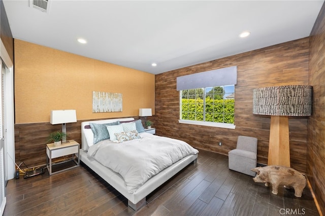 451 W Le Roy Ave, Arcadia, CA 91007 - bedroom with wood finished floors, recessed lighting, and wooden walls