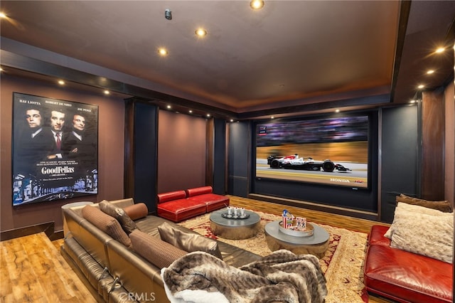 451 W Le Roy Ave, Arcadia, CA 91007 - home theater with wood finished floors and recessed lighting