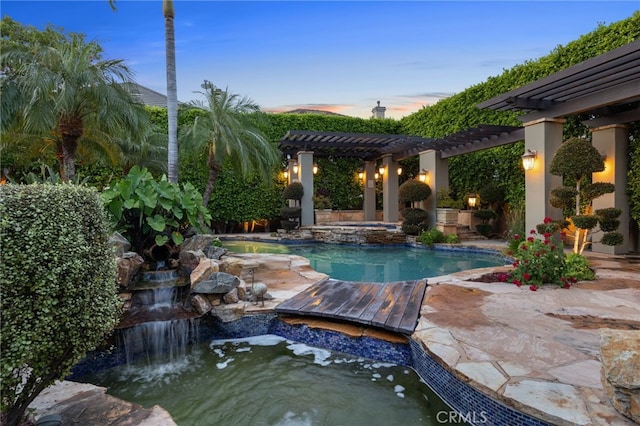 451 W Le Roy Ave, Arcadia, CA 91007 - outdoor pool with an in-ground hot tub, a pergola, and a patio