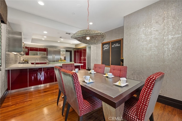 451 W Le Roy Ave, Arcadia, CA 91007 - dining area featuring wood finished floors and recessed lighting
