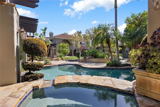 451 W Le Roy Ave, Arcadia, CA 91007 - outdoor pool with an in-ground hot tub