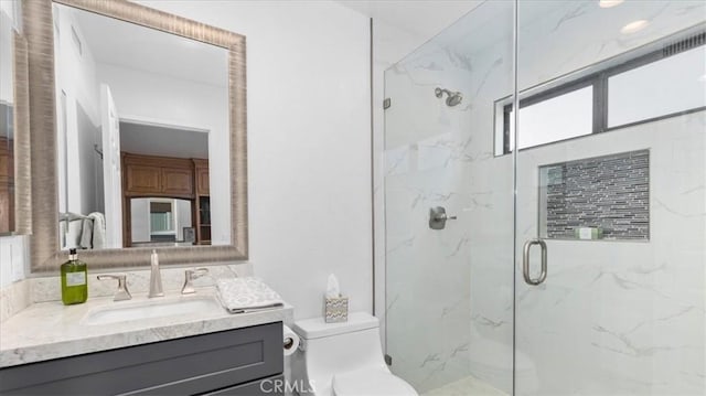 5131 Via Del Valle St, La Verne, CA 91750 - full bath with vanity, a marble finish shower, and toilet