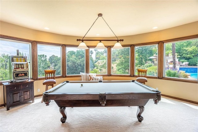 25578 Via Paladar, Valencia, CA 91355 - playroom with light carpet, pool table, and recessed lighting
