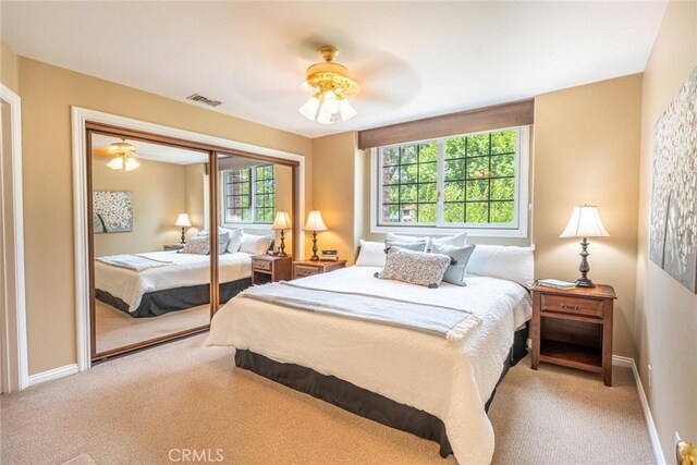 25578 Via Paladar, Valencia, CA 91355 - bedroom with carpet, a closet, and ceiling fan