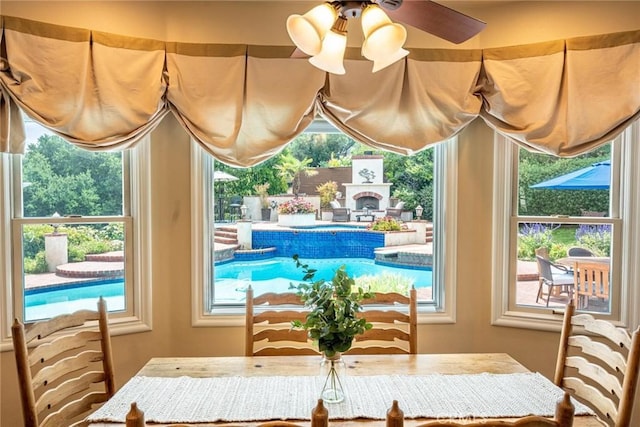 25578 Via Paladar, Valencia, CA 91355 - dining area featuring ceiling fan