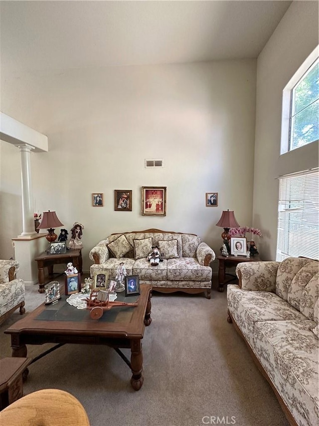 1612 Via Colabria, Gustine, CA 95322 - living room with carpet and a high ceiling