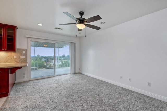 1160 Via Trieste, Chula Vista, CA 91911 - unfurnished living room with ceiling fan, light colored carpet, and recessed lighting
