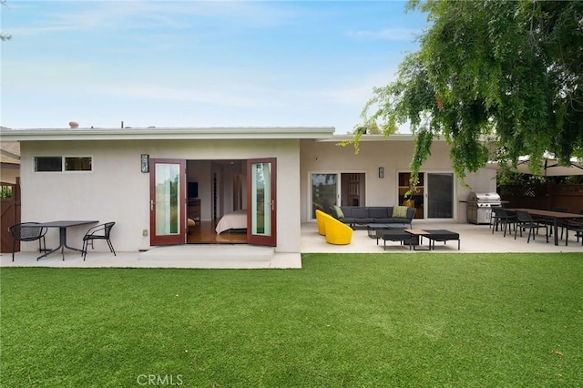 27642 Avenida Del Mesa, Rancho Palos Verdes, CA 90275 - back of property featuring outdoor lounge area, a patio area, and stucco siding