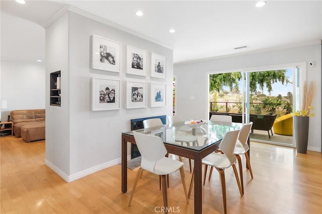 27642 Avenida Del Mesa, Rancho Palos Verdes, CA 90275 - dining space featuring crown molding, recessed lighting, light wood-type flooring, and baseboards