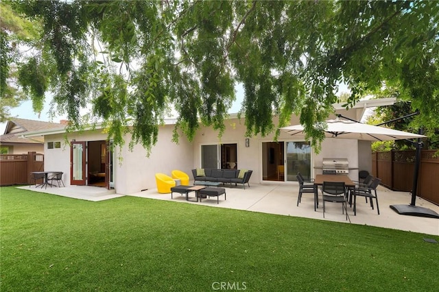 27642 Avenida Del Mesa, Rancho Palos Verdes, CA 90275 - rear view of property with a patio, an outdoor living space, and stucco siding