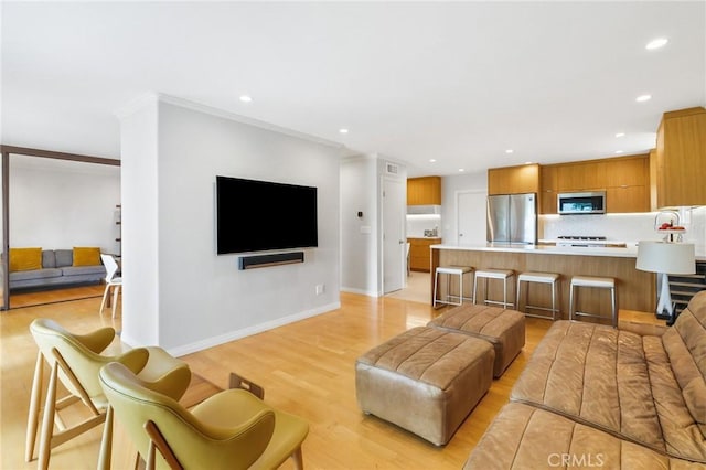 27642 Avenida Del Mesa, Rancho Palos Verdes, CA 90275 - living area with light wood finished floors, recessed lighting, and baseboards