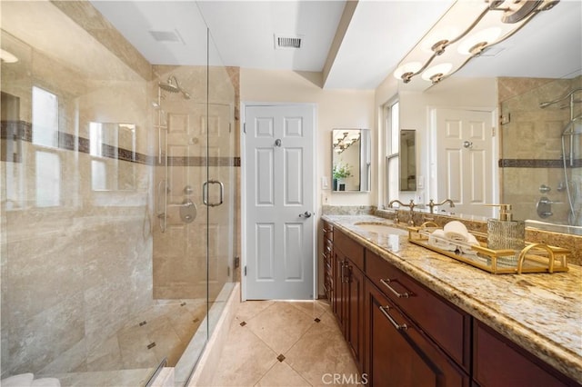 12 Rockrose Way, Irvine, CA 92612 - bathroom with a stall shower, vanity, and tile patterned floors