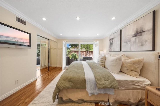 12 Rockrose Way, Irvine, CA 92612 - bedroom featuring crown molding, baseboards, wood finished floors, and recessed lighting