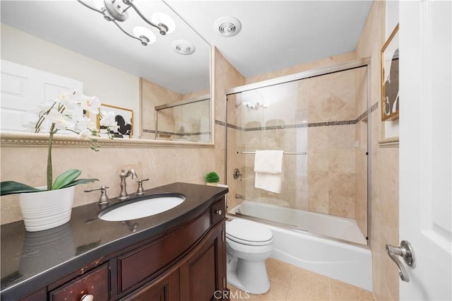 12 Rockrose Way, Irvine, CA 92612 - bathroom with toilet, vanity, shower / bath combination with glass door, and tile patterned flooring