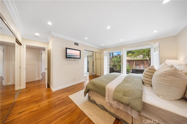 12 Rockrose Way, Irvine, CA 92612 - bedroom featuring ornamental molding, baseboards, light wood finished floors, and recessed lighting