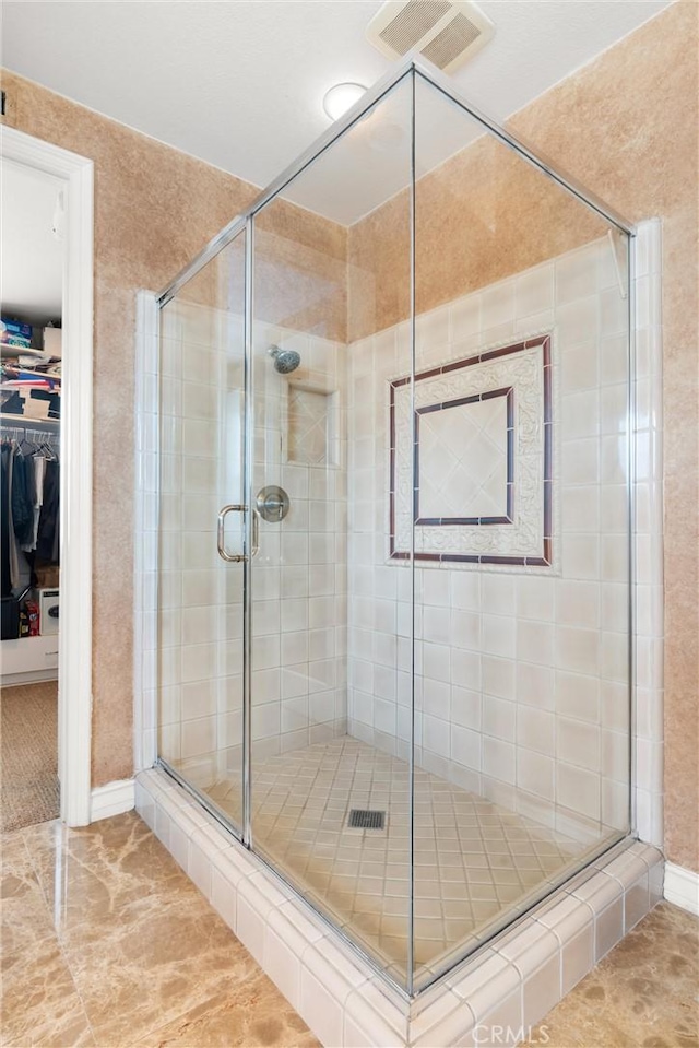 18912 Rockinghorse Ln, Huntington Beach, CA 92648 - full bathroom with a shower stall and a walk in closet