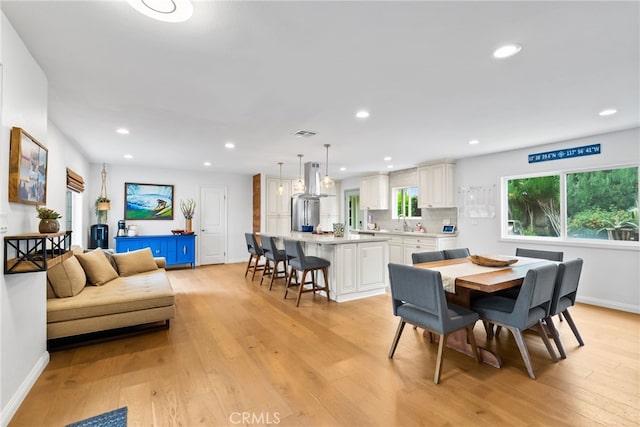 1161 Ravencrest Rd, North Tustin, CA 92705 - dining area featuring recessed lighting and light wood finished floors