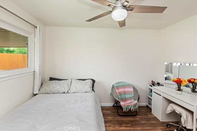 22554 Pico St, Grand Terrace, CA 92313 - bedroom featuring wood finished floors and a ceiling fan