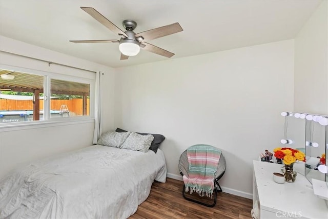 22554 Pico St, Grand Terrace, CA 92313 - bedroom with wood finished floors, ceiling fan, and baseboards