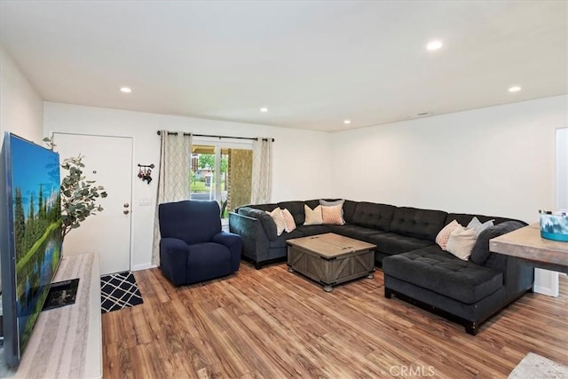 22554 Pico St, Grand Terrace, CA 92313 - living area featuring wood finished floors and recessed lighting