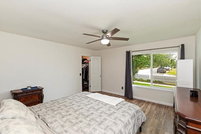 22554 Pico St, Grand Terrace, CA 92313 - bedroom with wood finished floors, baseboards, and ceiling fan