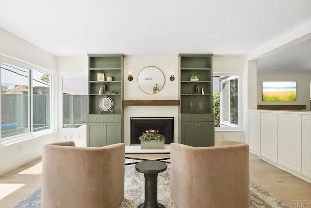 5233 Belardo Dr, San Diego, CA 92124 - living room with light wood-type flooring and a fireplace