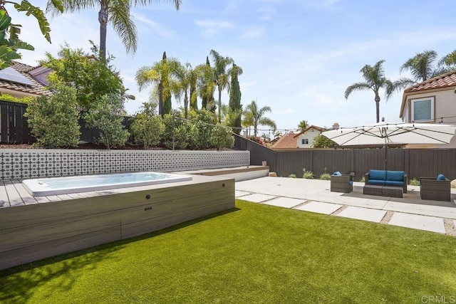 5233 Belardo Dr, San Diego, CA 92124 - fenced backyard featuring a patio