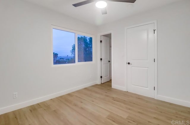 3776 Enero Ct, San Diego, CA 92154 - unfurnished bedroom featuring light wood-type flooring, baseboards, and ceiling fan
