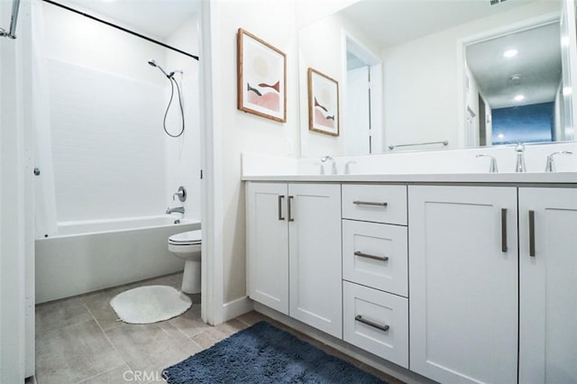 173 Biome, Irvine, CA 92618 - full bathroom featuring double vanity, toilet, shower / bathtub combination, and baseboards