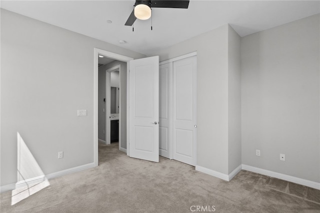 20748 Beech Cir, Porter Ranch, CA 91311 - unfurnished bedroom featuring carpet flooring, baseboards, a closet, and ceiling fan