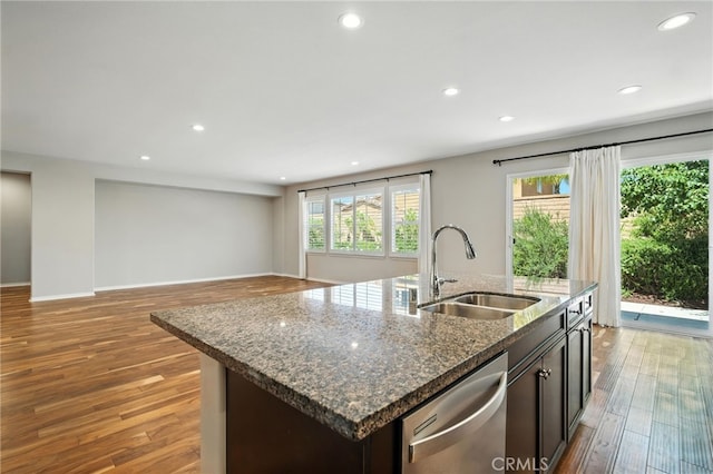 35414 Laurel Tree Ct, Winchester, CA 92596 - kitchen featuring dishwasher, wood finished floors, healthy amount of natural light, and recessed lighting