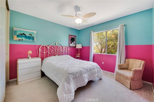 2825 W Newgrove St, Lancaster, CA 93536 - bedroom featuring carpet floors, baseboards, and a ceiling fan