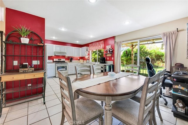 2825 W Newgrove St, Lancaster, CA 93536 - dining space featuring recessed lighting and light tile patterned flooring