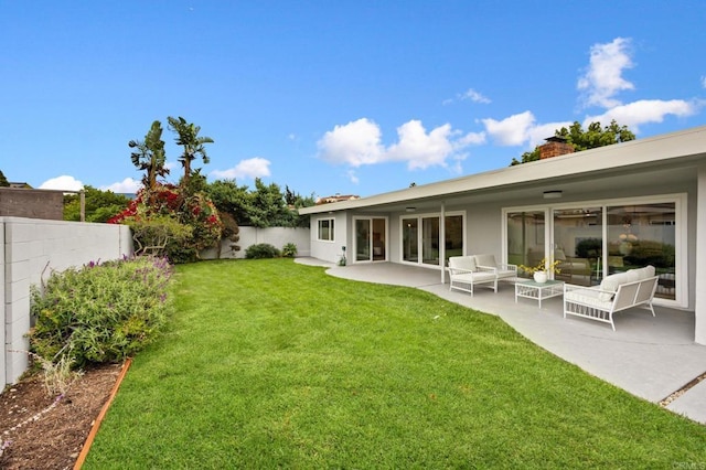 4252 Don Jose Dr, Los Angeles, CA 90008 - view of yard with a patio area and an outdoor living space