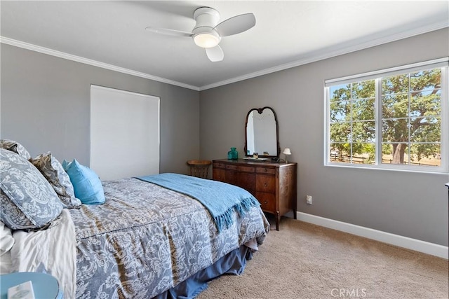 26 Deer View Ln, Templeton, CA 93465 - carpeted bedroom featuring ornamental molding, baseboards, and a ceiling fan