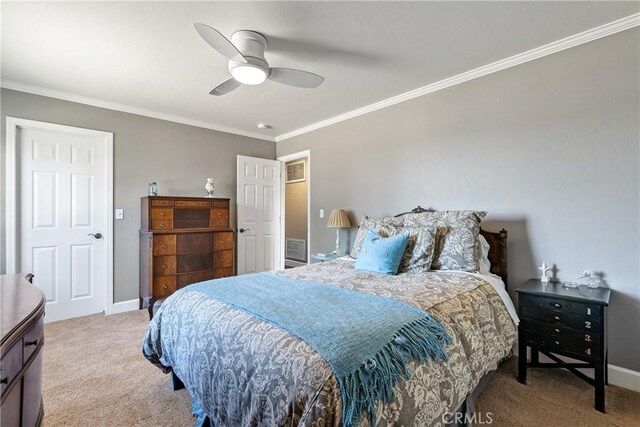 26 Deer View Ln, Templeton, CA 93465 - bedroom with carpet floors, crown molding, baseboards, and ceiling fan