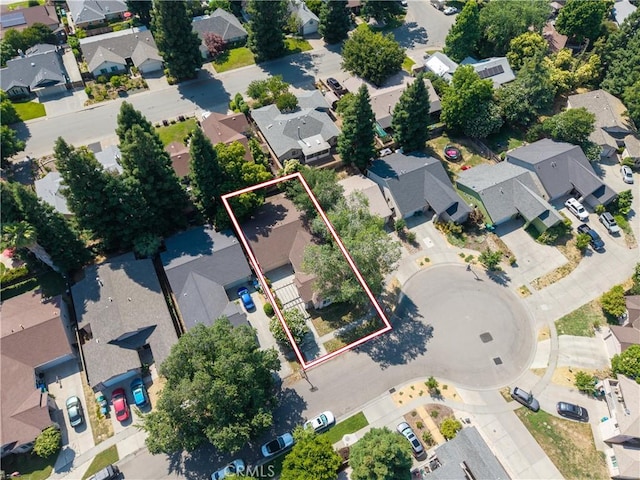 1033 Raven Ln, Chico, CA 95926 - aerial perspective of suburban area with property boundaries highlighted