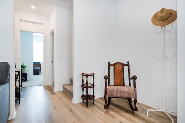 1807 Mesquite Way, Oceanside, CA 92056 - living area with light wood-style floors, stairway, baseboards, and recessed lighting