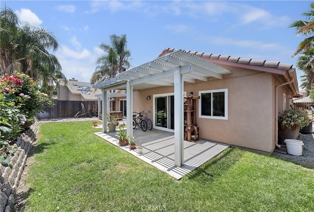 1361 Lindsey, San Jacinto, CA 92583 - rear view of property with a pergola, stucco siding, and a patio area