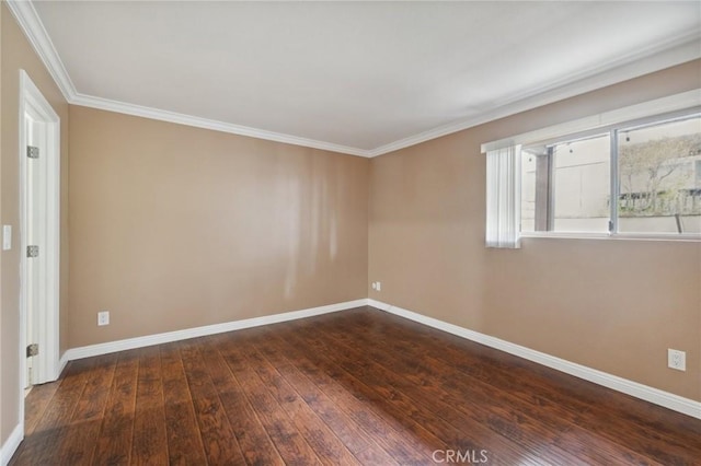 310 S Miraleste Dr Unit 69, San Pedro, CA 90732 - empty room with dark wood-type flooring, baseboards, and crown molding