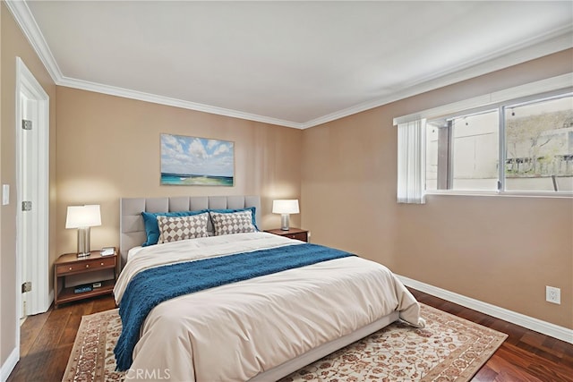 310 S Miraleste Dr Unit 69, San Pedro, CA 90732 - bedroom featuring baseboards, crown molding, and wood finished floors