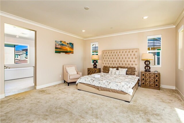 71 Einstein Way, Irvine, CA 92618 - carpeted bedroom featuring ornamental molding, baseboards, and recessed lighting