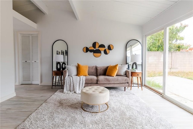 5921 Los Ramos Cir, Buena Park, CA 90620 - living area featuring light wood-type flooring and baseboards