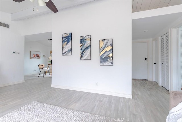 5921 Los Ramos Cir, Buena Park, CA 90620 - hallway with light wood-style floors and baseboards