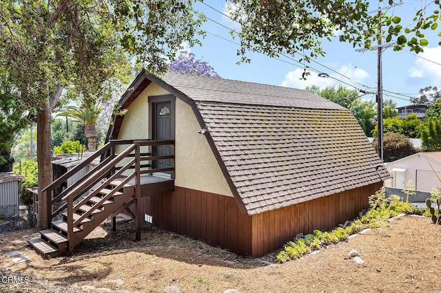 4991 Coringa Dr, Highland Park, CA 90042 - view of home's exterior featuring stucco siding and an outbuilding