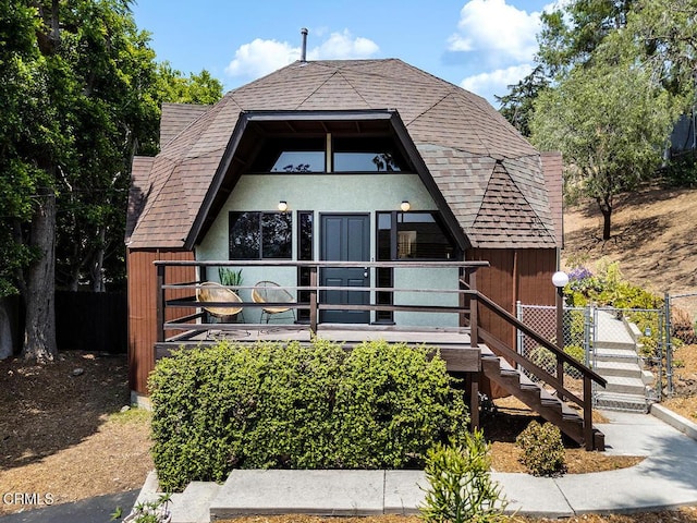 4991 Coringa Dr, Highland Park, CA 90042 - view of front facade with stairs and a shingled roof