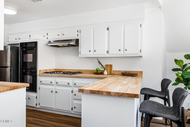 4991 Coringa Dr, Highland Park, CA 90042 - kitchen with under cabinet range hood, stainless steel appliances, and white cabinets