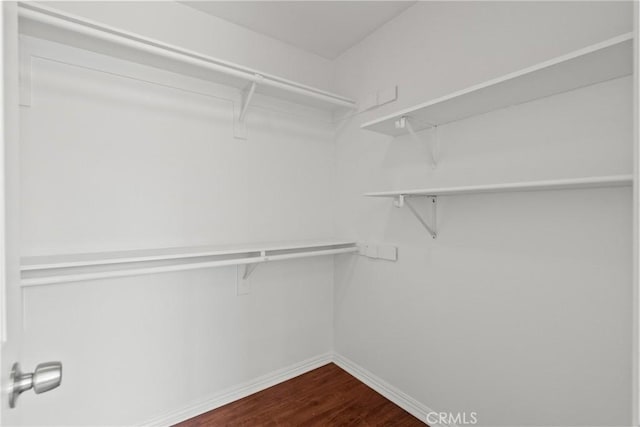 27831 Silverton Ct, Valencia, CA 91354 - walk in closet with dark wood-style flooring