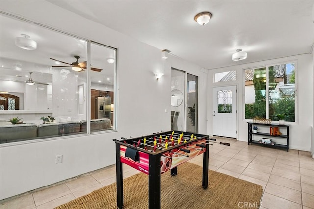 27831 Silverton Ct, Valencia, CA 91354 - playroom featuring tile patterned floors and a ceiling fan